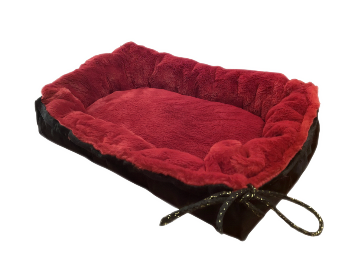 Rectangular basket in Angora Noir fabric